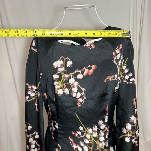 Mm Couture by Miss Me Dress Silky Polysester Cherry Blossom Print Size Small - Picture 10 of 10